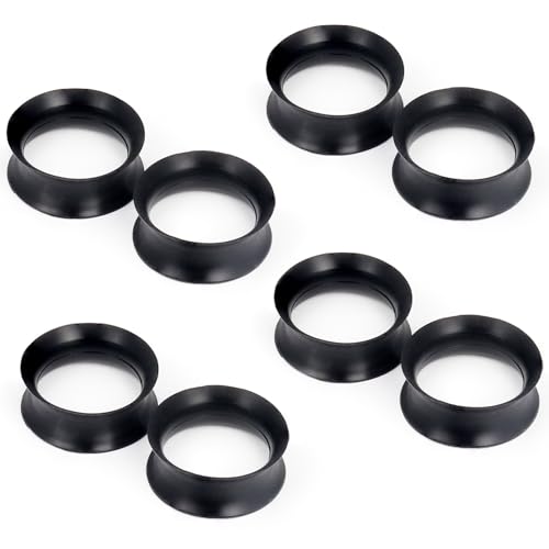10G-50mm Thin Black Silicone Ear Gauges Tunnels Rubber Ear Plugs Gauges Double Flared Flexible Tunnel Earrings for Women Men - color: 20mm = 25/32 inch