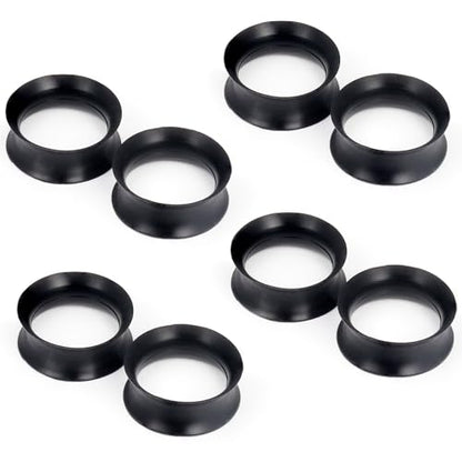 10G-50mm Thin Black Silicone Ear Gauges Tunnels Rubber Ear Plugs Gauges Double Flared Flexible Tunnel Earrings for Women Men - color: 20mm = 25/32 inch