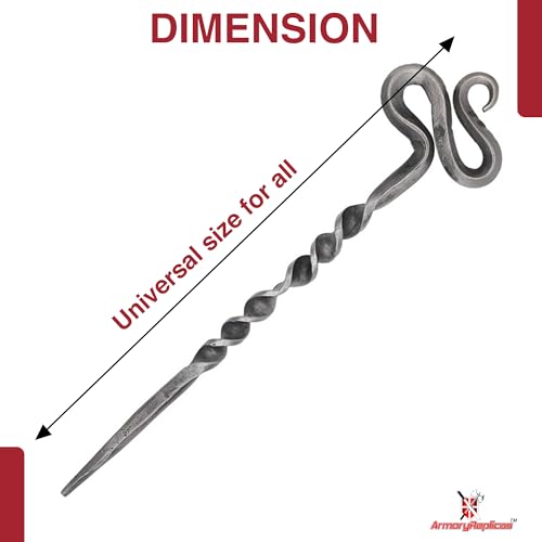 Armory Replicas™ Hand-Forged Zinc Alloy Twisted Hair Pin – Mystical Styling Accessory for Updos and Daily Wear | Mother’s Day, Valentine's, Birthdays | - style: Design2