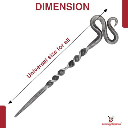 Armory Replicas™ Hand-Forged Zinc Alloy Twisted Hair Pin – Mystical Styling Accessory for Updos and Daily Wear | Mother’s Day, Valentine's, Birthdays | - style: Design2