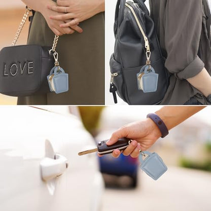 KUKUVR Travel Jewelry Ring Holder Box with Keychain (Blue) | Small Ring Earring Stud Necklace Storage Case, for Gym Sports - color: Blue