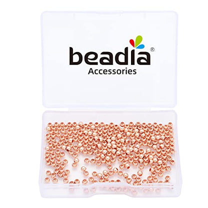 Rose Gold Plated Round Spacer Beads 3mm 300pcs for Jewelry Making Findings Non Tarnish - color: Rose Gold, size: 3mm