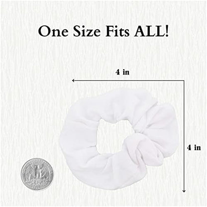 9 Pack Scrunchies Hair Ties (6 White 3 Black) - color: 6 White 3 Black