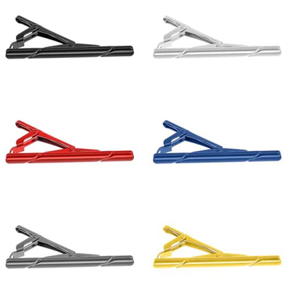 12 Pcs Tie Clips for Men, Tie Clip Set with Elegant Gift Box Stainless Steel Mirror Polished Ties Bar Clip Set, Nice Gift for Business, Father, Husband, Boyfriend, Wedding (6 color)