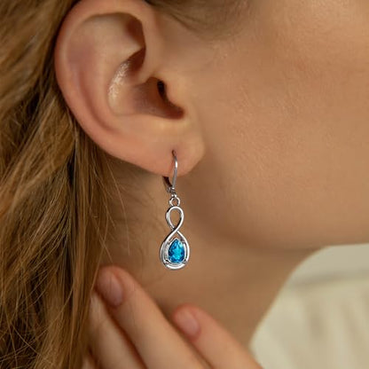 Multicolor Crystal Dangle Studs Earrings Set for Women 925 Silver Hypoallergenic Dangle Earrings Leverback Drop Earring Fashion Cubic Zirconia Leverback Stud Earring Sets Trendy Cubic Zirconia Jewelry Gifts for Women - style: 12-2S