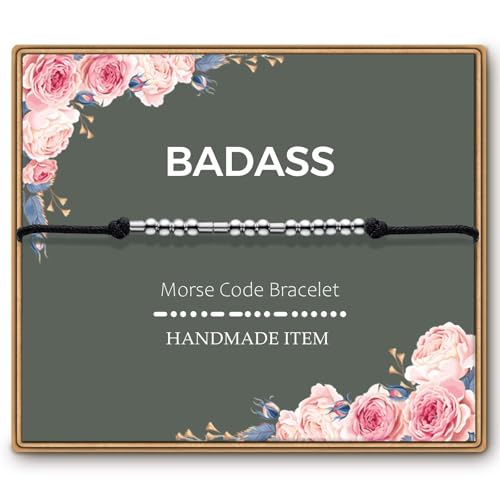 ASELFAD Morse Code Bracelets for Women, Funny Best Friend Birthday Gifts for Women Friendship Bracelets, Inspirational Jewelry, Teen Girl Gifts Trendy Stuff - style: BQdQss