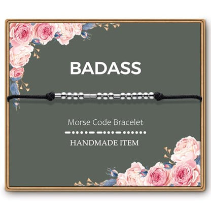 ASELFAD Morse Code Bracelets for Women, Funny Best Friend Birthday Gifts for Women Friendship Bracelets, Inspirational Jewelry, Teen Girl Gifts Trendy Stuff - style: BQdQss