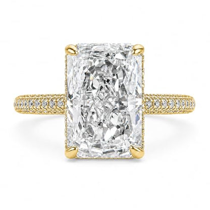 Maxinejewelry 4.5CT Radiant Cut Wedding Ring Set for Women - color: Golden Ring