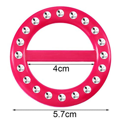 Boao 8 Pcs Scarf Ring Clip Shirt Ties Clips for Women Resin Clothes Corner Knotted Button Round Circle Shirt Clips Buckle Tshirt Clip Tightener for Loose Clothes Halloween 80s Accessories - style: Shiny Style