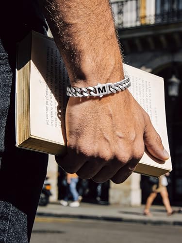 Bandmax Mens Hip Hop Cuban Link Bracelets 5/7/9/12MM Stainless Steel Miami Curb Chain Bracelet Silver/Gold Plated/Black Wristlet Chains for Men 7"-9" - color: 19 9MM Steel-Custom