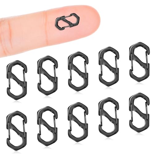 10Pcs Double Opening Lobster Clasps Necklace Shortener Clasp Bracelet Clasps and Closures Stainless Steel Necklace Clasp S Lock Chain Shortener for Necklace Bracelet Connector Jewelry Making(Black,S) - color: 10PCS-Black, size: Small