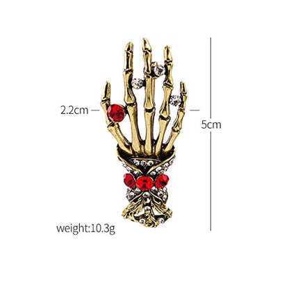 Premium Handmade Enamel Lapel Pin Brooch Badge - color: Day of the Dead Silver Hand, size: 1 Pin