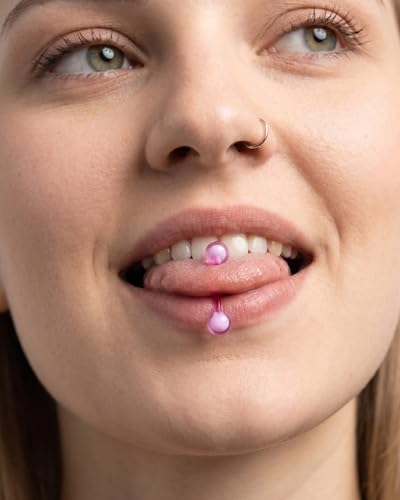 64Pcs 14G Glow in Dark Flexible Acrylic Piercing Jewelry for Women | Straight Tongue Barbell Nipple Ring Retainer Piercing Jewelry 14mm Bar
