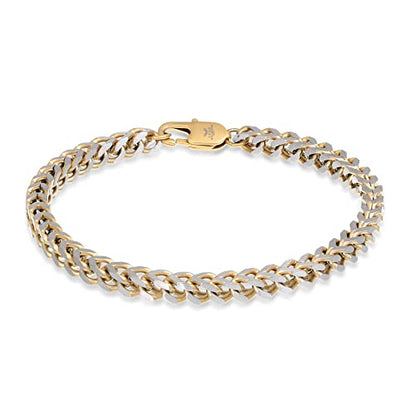 Reeds Two-Tone Stainless Steel Foxtail Chain Bracelet | 5mm | 8.5 Inches