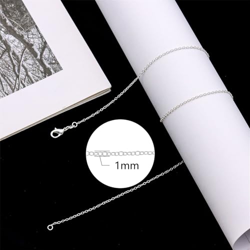 925 Sterling Silver Chain Necklace for Women 16-24 Inch Silver Jewelry Gift - size: 20 Inch, style: Rolo Chain