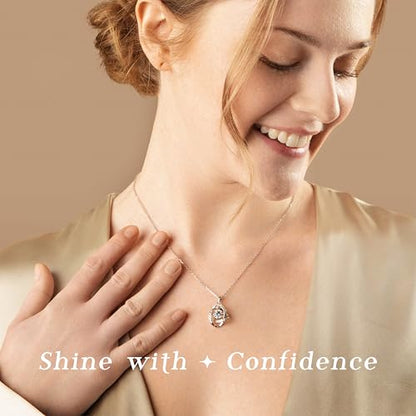 ARINZA Moissanite Necklace for Women, 1 Ct 925 Sterling Silver Dancing Stone Pendant, 18+2 Inch Chain, Valentine’s Day Christmas Gift for Her, Wife, Mom, Anniversary, Birthday - color: 3 Celtic Knot
