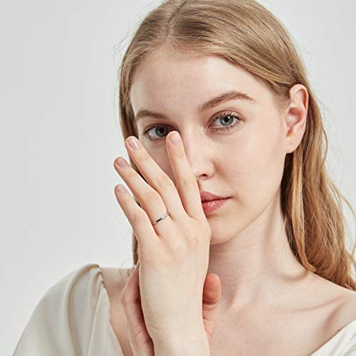 KAZITSAN 2mm 4mm 6mm Stainless Steel Rings for Women Men High Polish Plain Dome Silver/Gold/Rose Gold Wedding Band Comfort Fit - color: 2mm-Silver