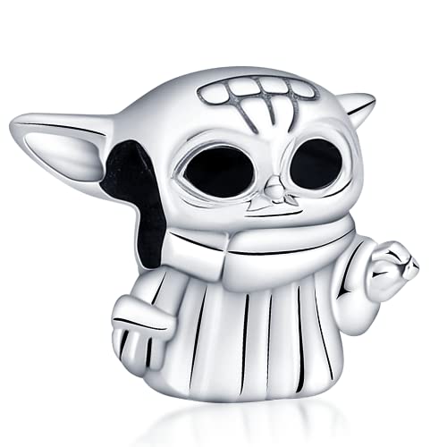 LIGHTDOG 925 Sterling Silve Charms fits Pandora Bracelets Necklace,5A Zircon Dangle Pendant Bead,Mother's Day Gift Jewelry Beads for Women - style: Yoda Charm