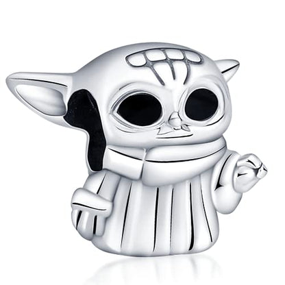 LIGHTDOG 925 Sterling Silve Charms fits Pandora Bracelets Necklace,5A Zircon Dangle Pendant Bead,Mother's Day Gift Jewelry Beads for Women - style: Yoda Charm