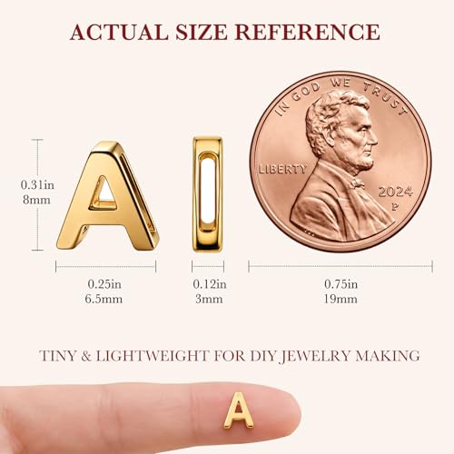 26Pcs 18K Gold Filled A-Z Alphabet Letters Charms for Jewelry Making, Initial A-Z Alphabet Charm Pendant Beads, Slide Glitter Pendants for Women DIY Bracelet Necklace Earrings Choker Making - color: Style C