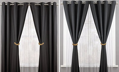 NICE PURCHASE 2 Pcs Wooden Curtain Tiebacks Holdbacks European Classic Retro Window Home Office Decorative Drapes Holders Strong Magnetic Clean Durable - Multifunctional Also Wood Pants Hanger (B) - color: 2.5" Inner Diameter - Black