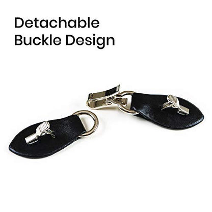 Clip Holder Buckle Clasp Pin for Poncho Cape Cardigan Wrap Shawl Accessories - color: Black with Silver Clamps