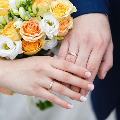 King Will Men's Women's Tungsten Carbide Ring 24k Gold Plated Rose Gold Plated Domed Polished Finish Wedding Band | Gold/Rose Gold, 1.5mm/2mm/4mm/6mm/8mm, Polished, Everyday Wear - color: Rose Gold 6mm