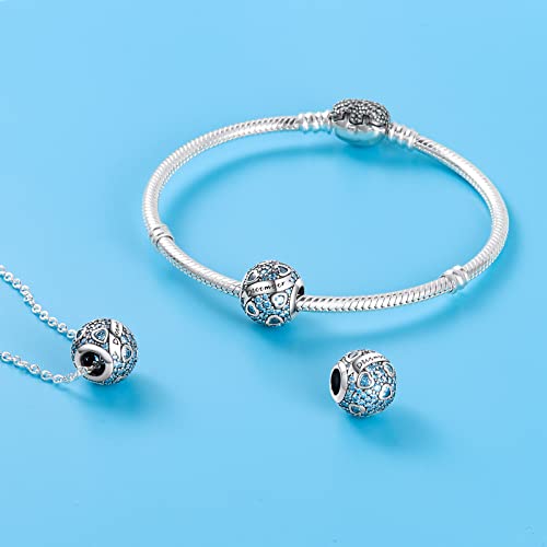 MULA Birthstone Charms 925 Sterling Silver for Bracelets and Necklaces | Dangle Pendants Beads With 5A Cubic Zirconia - Happy Birthday Mothers Day Jewelry - color: December Birthstone