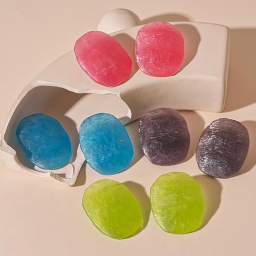 Trendy Resin Acrylic Statement Earrings for Women Chunky Geometric Round Drop Stud Styles Fashionable Modern Lightweight Dangle Earring Set - color: D:Gray