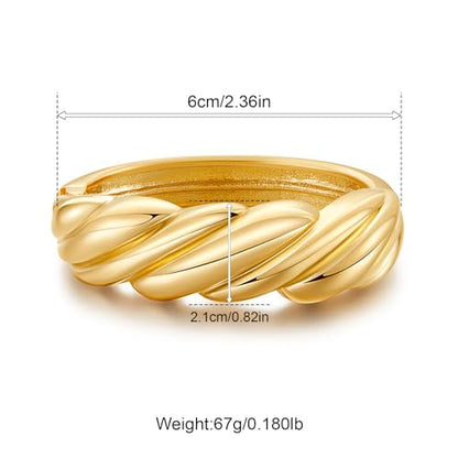 YBMYCM Chunky Gold Cuff Bangle Bracelets for Women Wide Gold Bangle Hammered Open Wrist Cuff Bracelets Wrap Bracelet - style: A-Gold