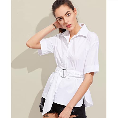 6PCS Silk Scarf Ring Clip T-shirt Tie Clips for Women Waist Buckle for Shirts Clothing Silver Zinc Alloy Clothing Ring Wrap Holder