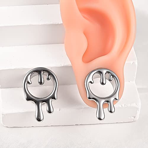 DOEARKO 2PCS Ear Gauges Cool Bat Saddle Ear Plugs Tunnels 316 Stainless Steel Hypoallergenic Earrings Gauges for Ears Expander Body Piercing Jewelry - color: #298 Silver, size: 3/8"