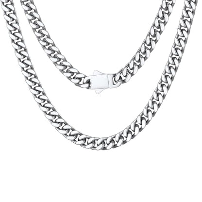 PROSTEEL Chunky Cuban Link Curb Chain Necklace for Women Men, Stainless Steel Choker Thick Trendy Statement Hip Hop Miami Cuban Chain Jewelry Gifts Unisex Size,5/12/14mm Widths,18"/20" - color: 5mm-Silver, size: 20inches