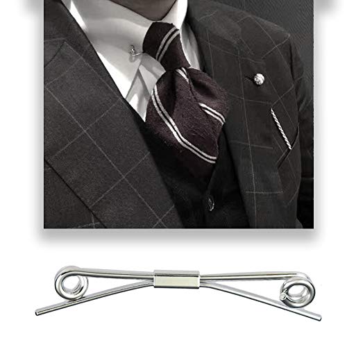 Tight Necktie Tie Clips Collar Bar Shirt Collar Stay Tie Pins Cravat Clips Silver Gold Black Tone Metal Collar Pin Jewelry Accessories for Men - color: Silver