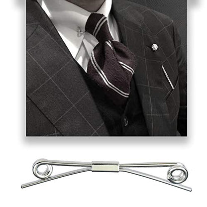 Tight Necktie Tie Clips Collar Bar Shirt Collar Stay Tie Pins Cravat Clips Silver Gold Black Tone Metal Collar Pin Jewelry Accessories for Men - color: Silver