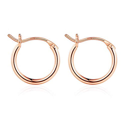 M MOOHAM Hoop Earrings for Women, Hypoallergenic 14K Gold Plated Earrings | Gold Plated Hoop Earrings Set for Sensitive Ears, Earring Stack for Women Trendy, Jewelry Gifts Lightweight 13-60mm - color: 2pcs-13mm-Rose gold plated