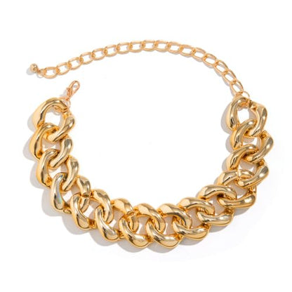 Chunky Gold Chain Necklace for Women Big Chunky Choker Necklace Gold Cuban Link Chain Necklaces Punk Hip-Hop Necklaces Costume Jewelry Gift - color: Gold03