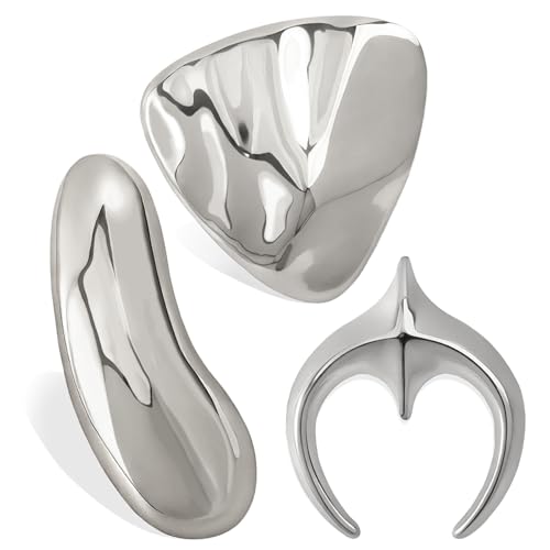 Stainless Steel Brooch Pin for Women & Men,Lapel Pin | Minimalist Statement Elegant Geometric, Sweaters Coat Suit Shawl Collar Shirt Coat Jacket Hat Dress Swim, Velvet Bag & Box - style: Trio-Silver