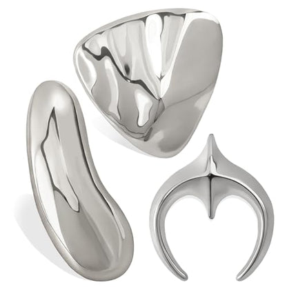 Stainless Steel Brooch Pin for Women & Men,Lapel Pin | Minimalist Statement Elegant Geometric, Sweaters Coat Suit Shawl Collar Shirt Coat Jacket Hat Dress Swim, Velvet Bag & Box - style: Trio-Silver