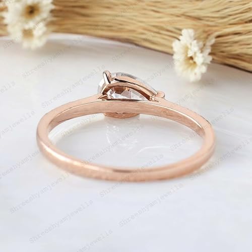 Pear Shaped Engagement Ring VVS1 Clarity Lab Created Diamond 3 Claw Pear Shaped Promise Ring Moissanite Rings for Women Wife Gifts Deliacte Promise Jewelry By SHREESHYAMJEWELLS