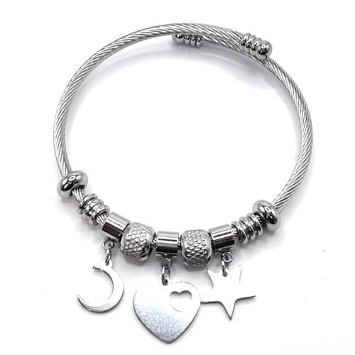 Fine Jewelry Love Heart Silver Gold Necklaces for Women 14K Gold Plated Cubic Zirconia Necklace Layered Cute Butterfly Heart Station Choker Necklace Stack for Wedding Prom Brides Jewelry Gift for Womens Wife Friend - color: Moon Stars Heart to Heart Brace