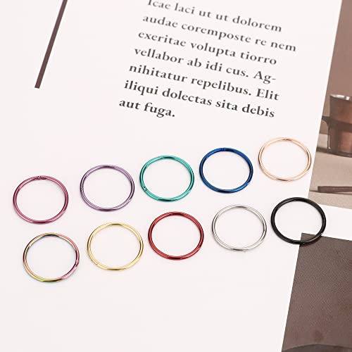Besteel 10PCS Septum Nose Rings Hoops for Women Men - 16G 18G 316L Surgical Stainless Steel Hinged Clicker Lip Helix Rook Tragus Daith Conch Piercing Jewelry Cartilage Sleeper Earrings Set 8/10/12MM - style: 10 PCS - 18G 12MM