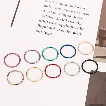 Besteel 10PCS Septum Nose Rings Hoops for Women Men - 16G 18G 316L Surgical Stainless Steel Hinged Clicker Lip Helix Rook Tragus Daith Conch Piercing Jewelry Cartilage Sleeper Earrings Set 8/10/12MM - style: 10 PCS - 18G 12MM