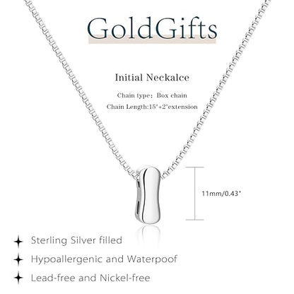 Bubble Gold Initial Necklaces for Women,14K Gold Plated A-Z Initial Necklaces for Women, Chunky balloon letter name Pendant Necklace Fashion Jewelry Gifts - color: I, style: Silver