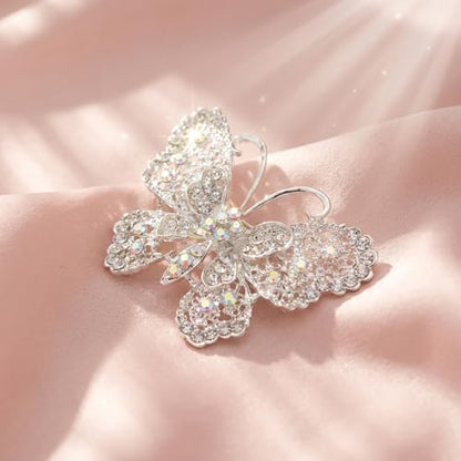 Sparkling Butterfly Brooch Pin for Women, Elegant Butterfly Lapel Pins,Rhinestone Animal Shape Brooch,Crystal Insect Lapel Pin,Dress Accessories Jewelry Gift for Women Daily Decoration