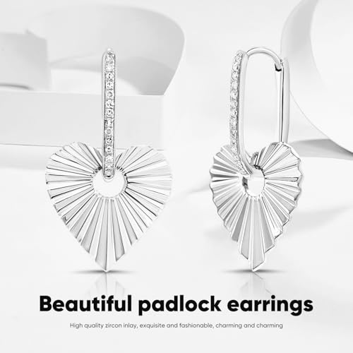 Gold Small Hoop Earrings for Wome | 14K Gold Plated Dainty Small Huggie Earrings S925 Sterling Silver Post Lightweight Drop/Dangle Huggie Earrings - color: Silver Heart Hoops