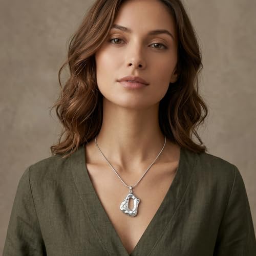 Boho Chunky Gold Statement Necklaces for Women Beach Jewelry Gifts | Versatile Everyday Wear, Pairs with Any Outfit, Ideal Gift for Any Occasion, Easy to Layer, Lightweight, Hypoallergenic - style: Hammered-Silver-A