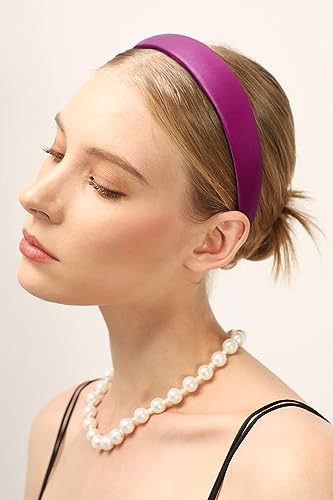 WOVOWOVO 1Inch Leather Headbands for Women, Non Slip Soft PU Hair HeadBands Diademas Para Mujer De Moda Cute Beauty Fashion Hairbands Hair Accessories - color: Multicolor-D