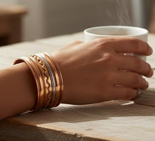 Touchstone Indian Bollywood Handcrafted Slip In Easy To Wear Stylish Wrist Enhancer Designer Broad Jewelry Cuff Bracelet For Women and Men. - style: Braided two tone 2