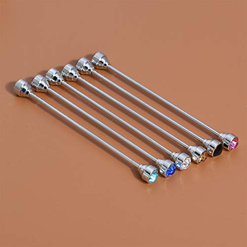 Sparkling Czech Crystal Stone Collar Bar Tie Necktie Pins Shirt Collar Stud Bar for Men with Gift Box - color: 6PCS Silver
